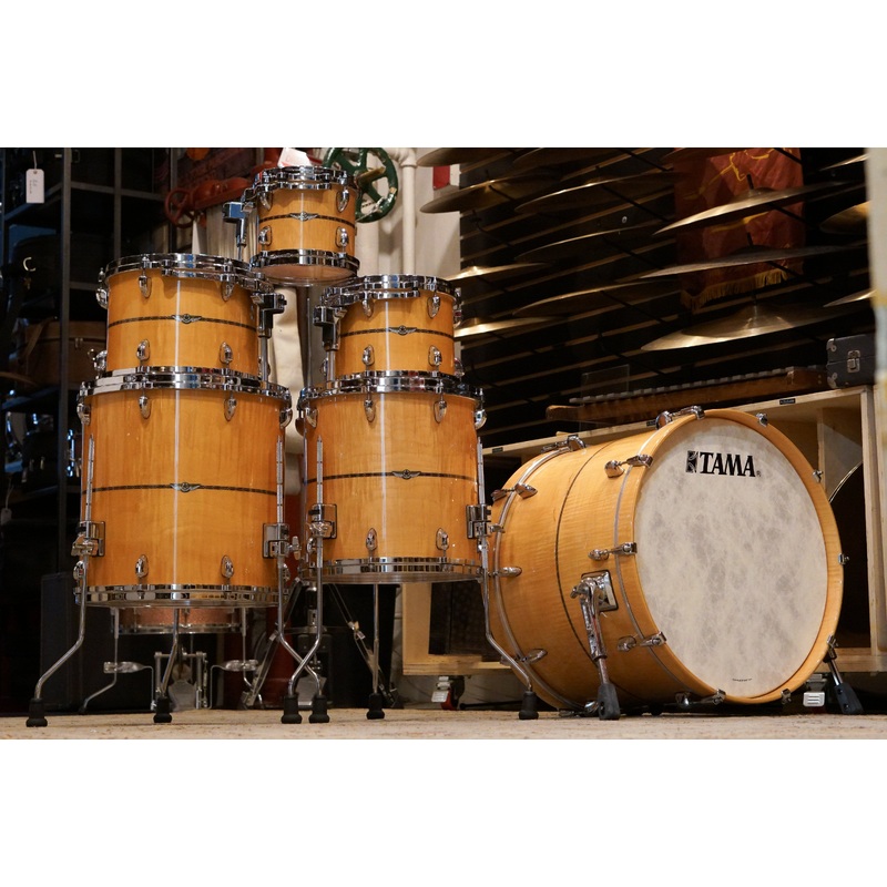 Tama 8/10/12/14/16/22" Star Maple Drum Set - Gloss Natural Curly Maple - w/ Cases