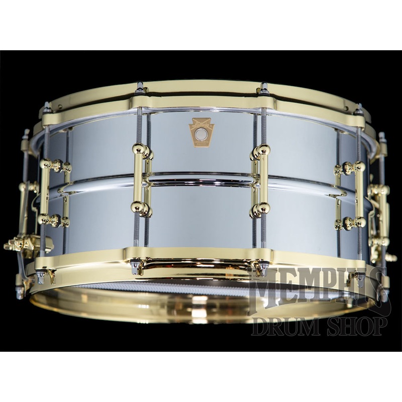 Ludwig 14x6.5 Chrome Over Brass Snare Drum with Tube Lugs
