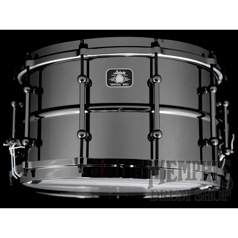 Ludwig 14x8 Universal Black Brass Snare Drum with Black Hardware