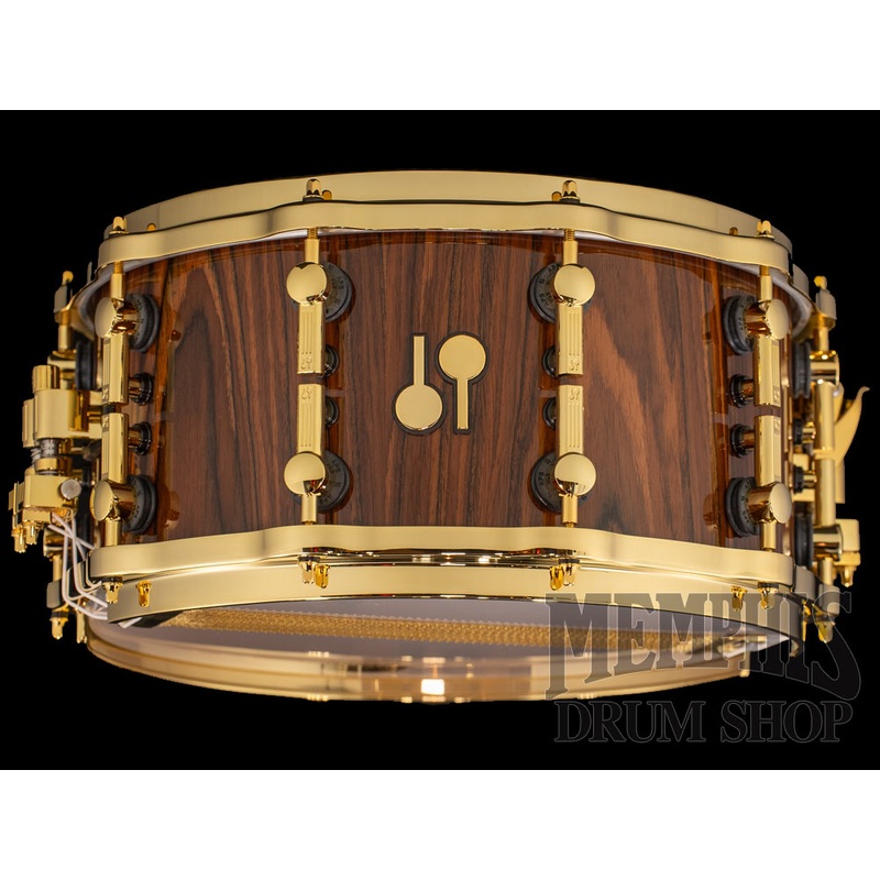 Sonor 14x7 SQ2 Series Heavy Beech Snare Drum with Gold Hardware and Die-Cast Hoops - Rosewood High Gloss