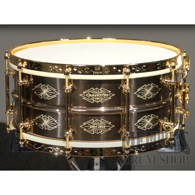 Craviotto 14x6.5 20th Anniversary Black Diamond AK Snare Drum