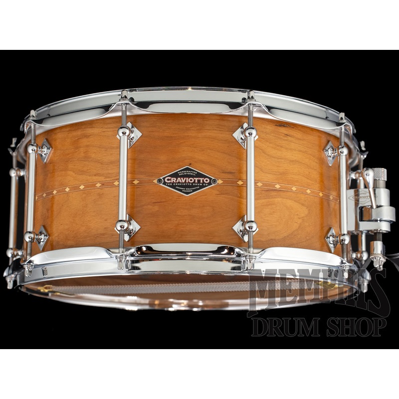 Craviotto 14x6.5 Custom Shop Cherry Snare Drum with Cherry Inlay