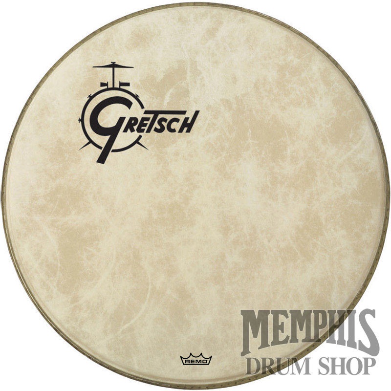 Gretsch 22" Fiberskyn Logo Drumhead - Off-Center Gretsch Logo with Remo Logo
