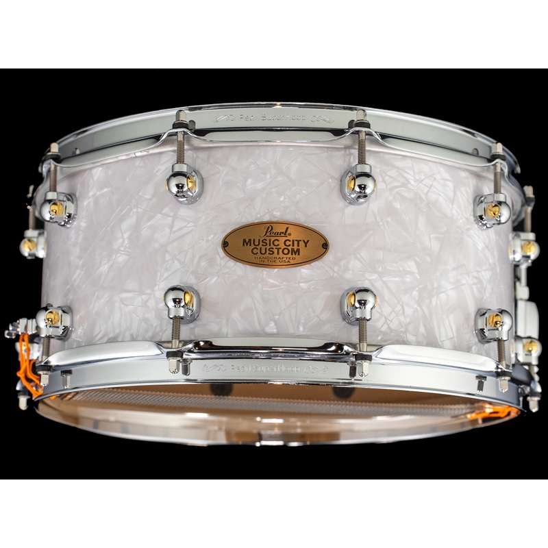 Pearl 14x6.5 Music City Custom Solid Maple Snare Drum - White Marine Pearl