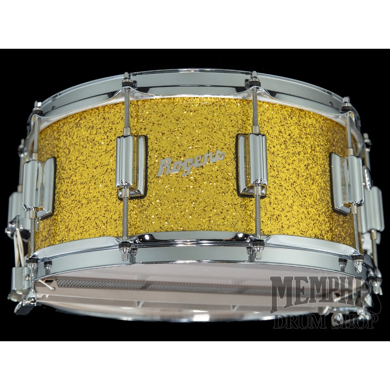 Rogers 14x6.5 Dyna-Sonic Snare Drum with Beavertail Lugs - Gold Sparkle Lacquer