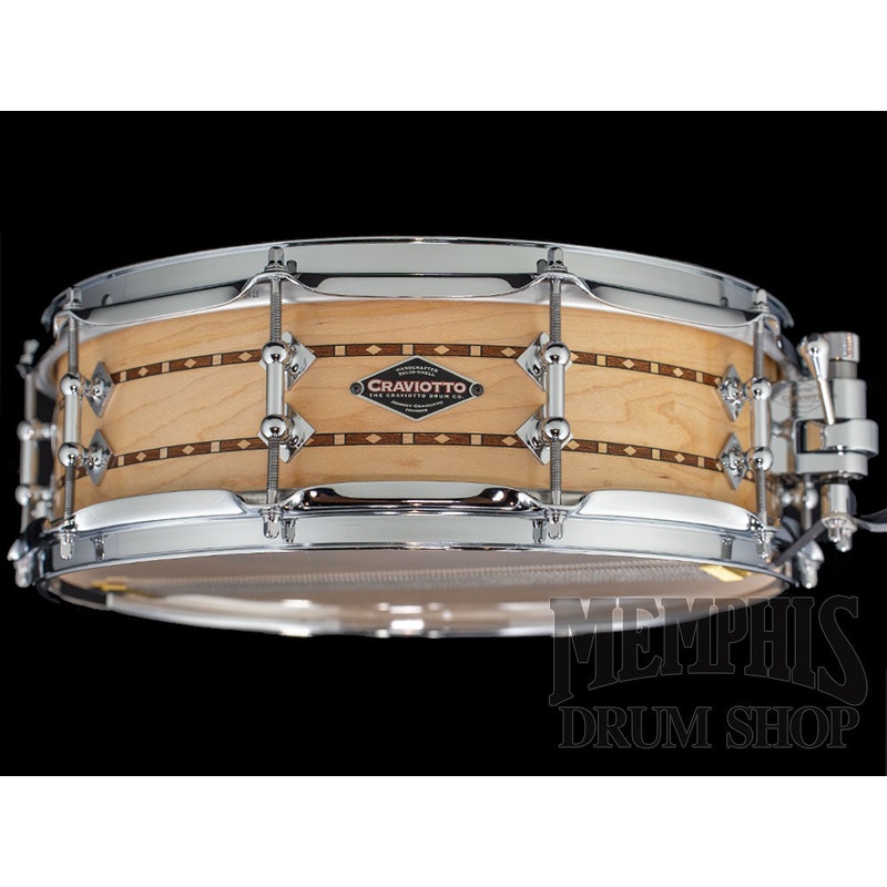 Craviotto 14x4.5 Custom Shop Maple Snare Drum with Dual Walnut Inlay