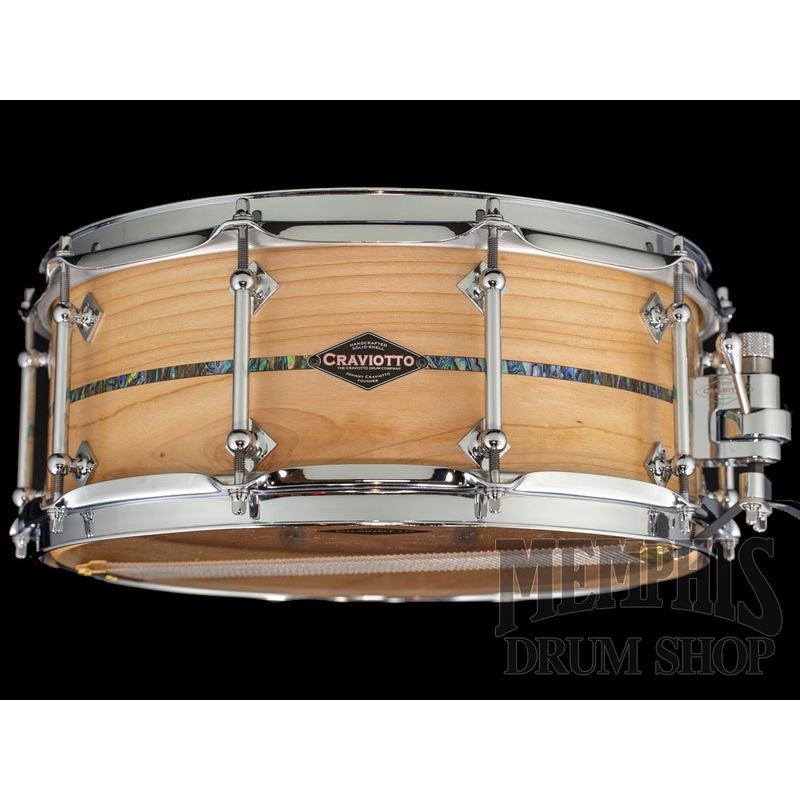 Craviotto 14x6 Custom Shop Maple Snare Drum with Abalone Inlay