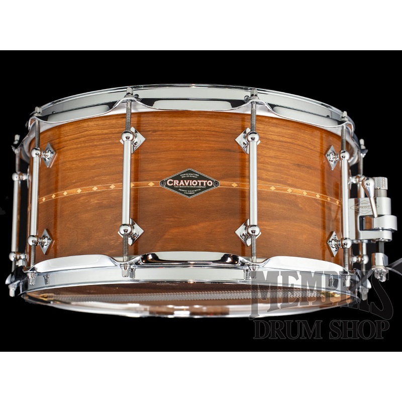 Craviotto 14x7 Custom Shop Cherry Snare Drum with Cherry Inlay