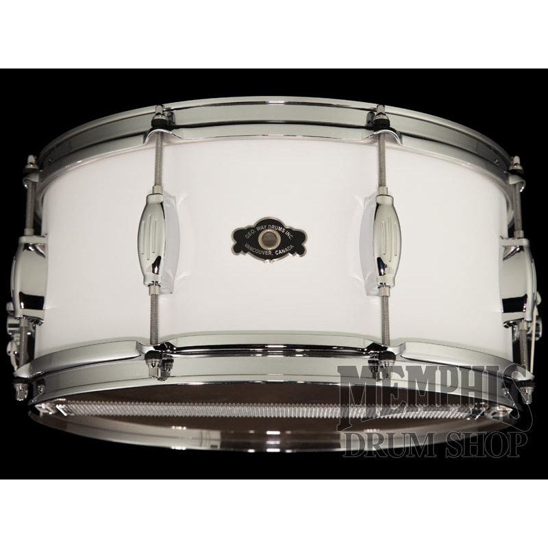 George H. Way 14x6.5 Tradition Walnut Snare Drum - Matte White