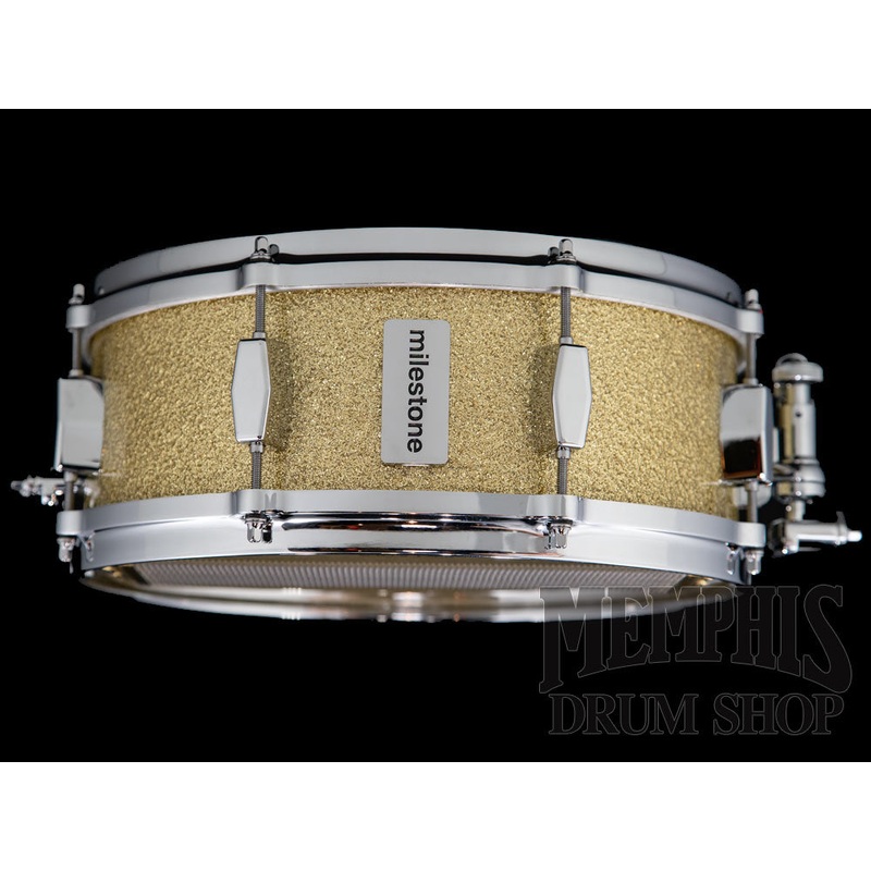 Milestone 14x5.5 Founder's Model Fiberglass Snare Drum with 8 Lugs - Gold Sparkle
