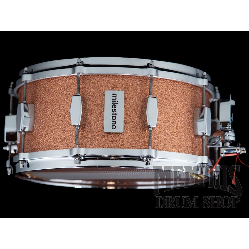 Milestone 14x6.5 Founder's Model Fiberglass Snare Drum with 10 Lugs - Copper Sparkle