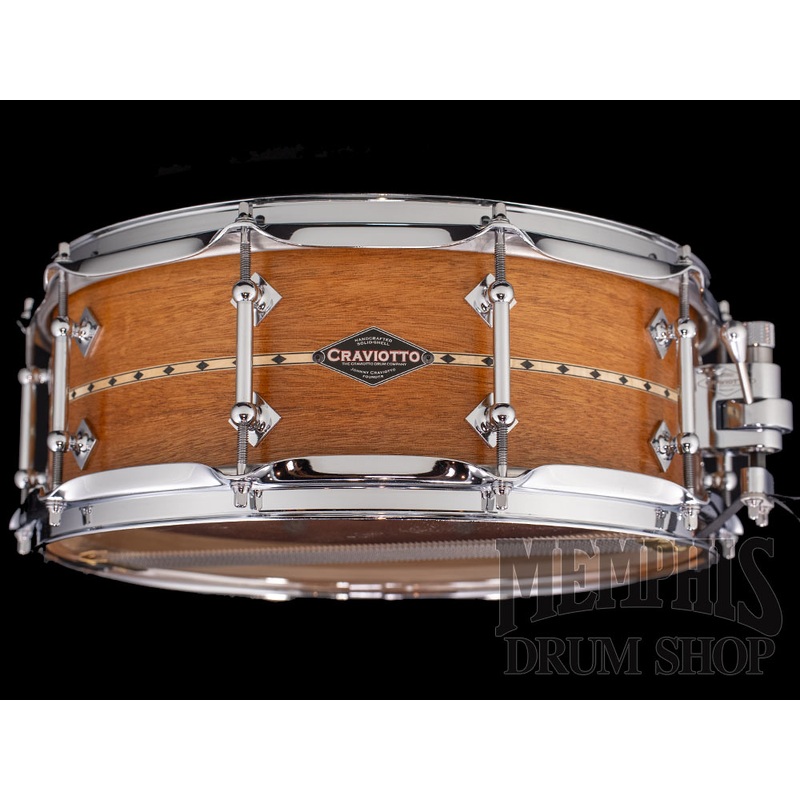 Craviotto 14x5.5 Custom Shop Mahogany Snare Drum with Maple Inlay