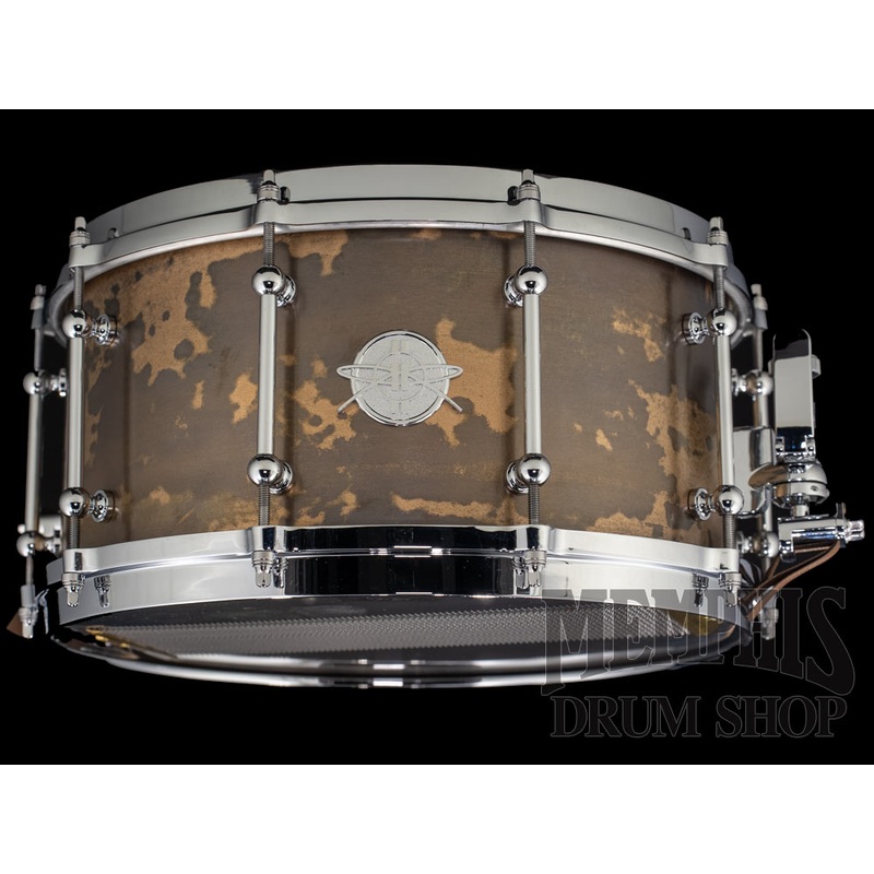 Dunnett Classic 14x7 Model K Kast Bronze Snare Drum with Die-Cast Hoops - Calico Patina
