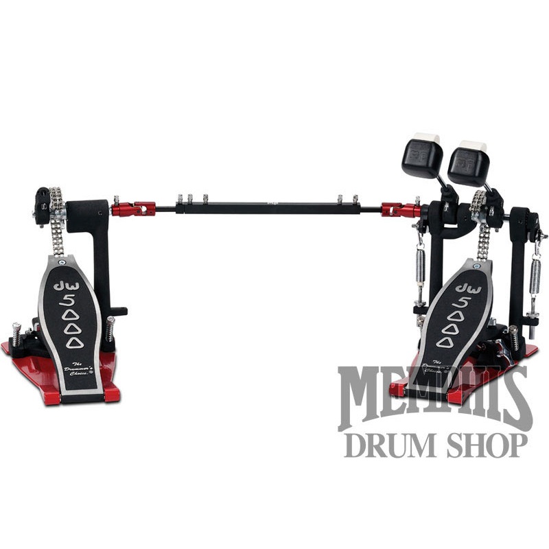 DW 5000 Series Accelerator Double Bass Drum Pedal with Bag - Heelless Footboard