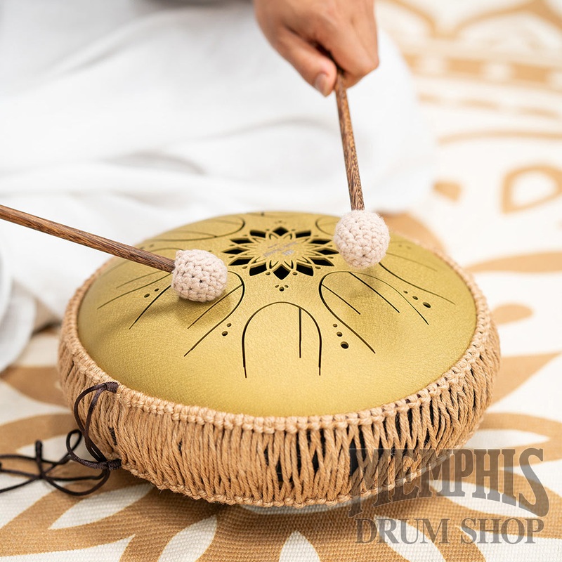 Meinl 10 Medium Octave Steel Tongue Drum C Major 8 Notes 432Hz - Gold