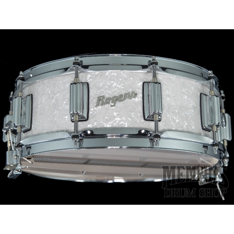 Rogers 14x5 Dyna-Sonic Snare Drum with Beavertail Lugs - White Marine Pearl