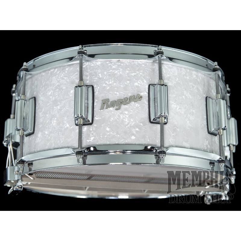 Rogers 14x6.5 Dyna-Sonic Snare Drum with Beavertail Lugs - White Marine Pearl