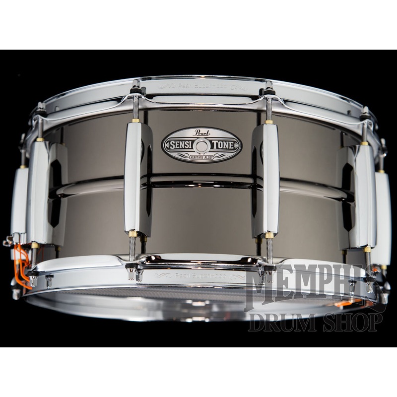 Pearl 14x6.5 Sensitone Heritage Black Nickel Over Brass Snare Drum