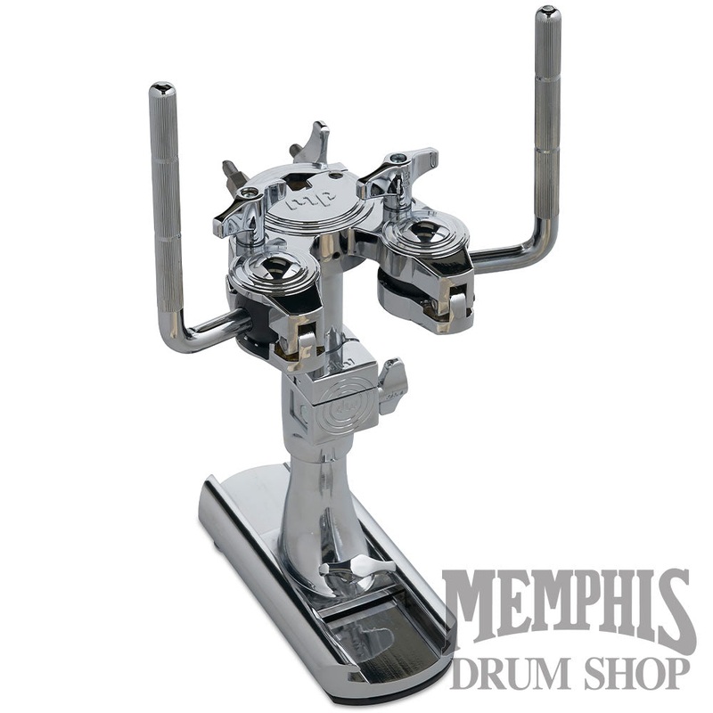 DW Bass Drum Mounted Double Tom Arm with Slide Track - Chrome