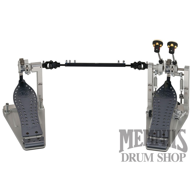 DW MFG Series Machined Chain Drive Double Bass Drum Pedal with Case - XF Extended Footboard