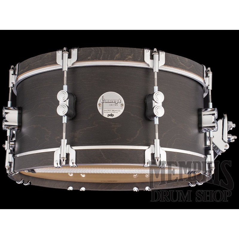 Pacific PDP 14x6.5 Concept Maple Classic Wood Hoop Snare Drum - Ebony Stain