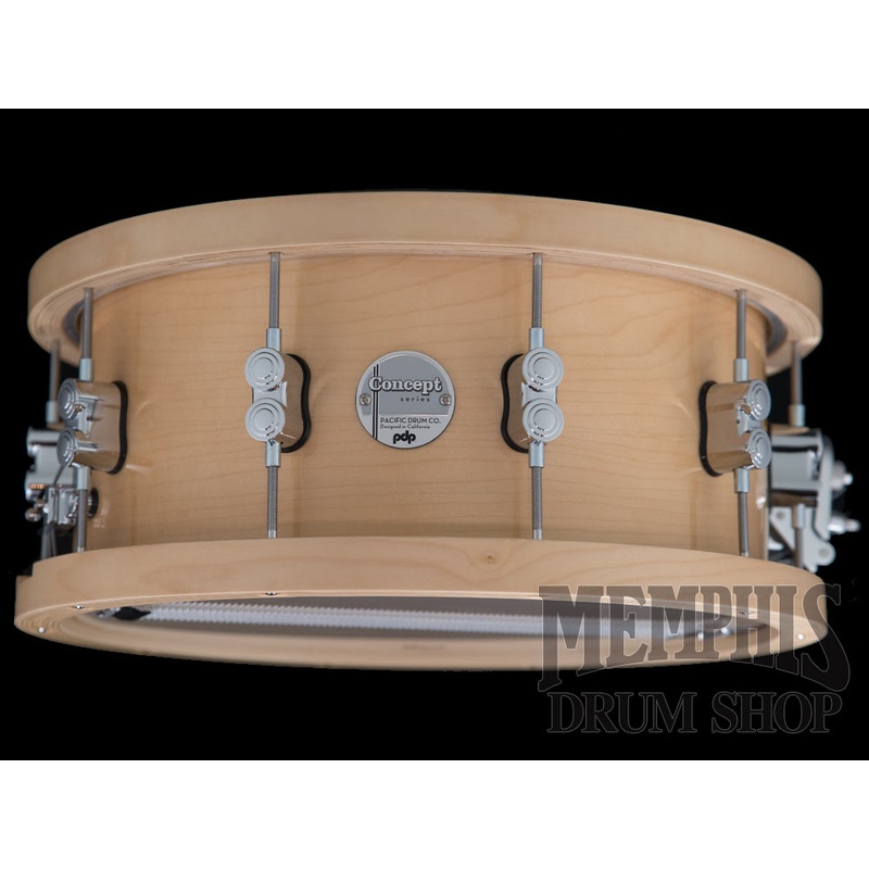 Pacific PDP 14x6.5 Concept Series Maple Snare Drum with Wood Hoops - Natural
