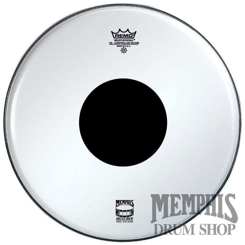 Remo Clear Controlled Sound 18" Tom Drumhead - Black Dot On Top