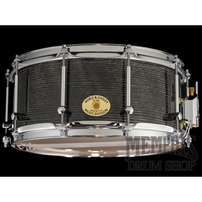 Noble & Cooley 14x6 Solid Shell Classic Ash Snare Drum - Silver Vein Black Gloss