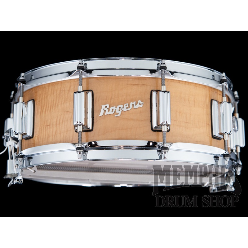 Rogers 14x5 Dyna-Sonic Limited Custom Snare Drum with Beavertail Lugs - Wildwood Curly Maple