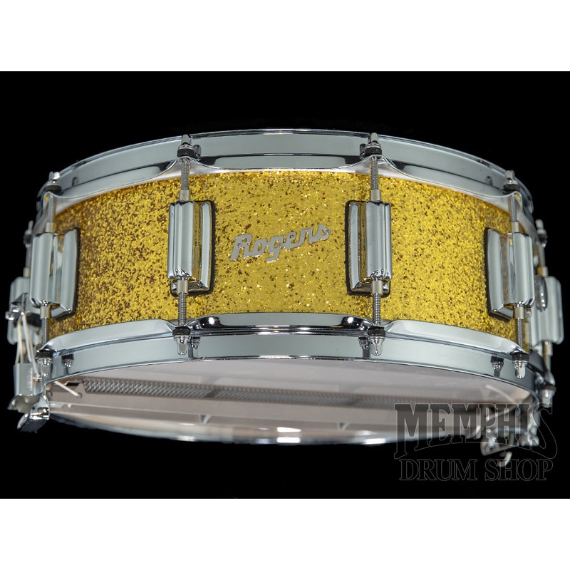 Rogers 14x5 Dyna-Sonic Snare Drum with Beavertail Lugs - Gold Sparkle Lacquer