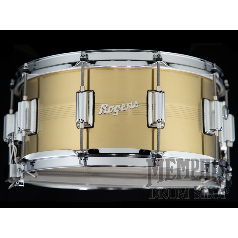 Rogers 14x6.5 Dyna-Sonic 7-Line Brass Snare Drum