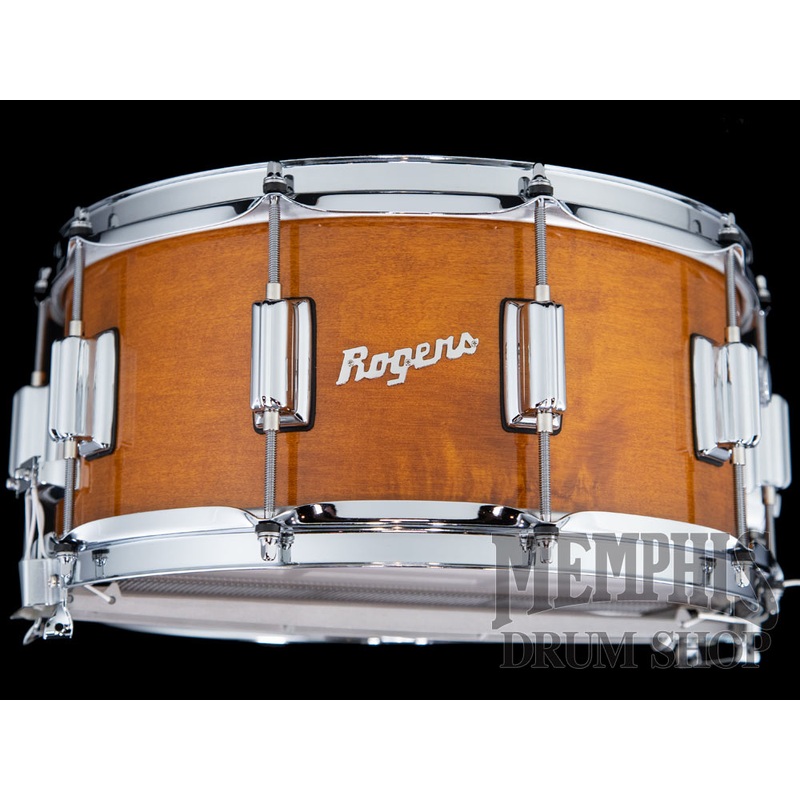 Rogers 14x6.5 Dyna-Sonic Limited Custom Snare Drum with Beavertail Lugs - Fruitwood Stain