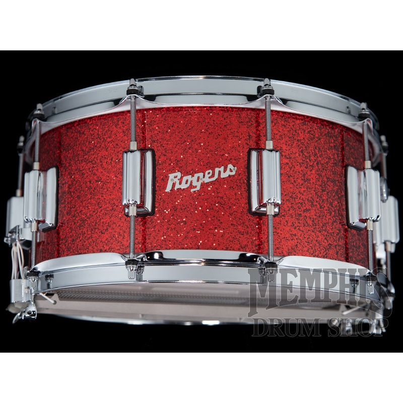 Rogers 14x6.5 Dyna-Sonic Snare Drum with Beavertail Lugs - Red Sparkle Lacquer