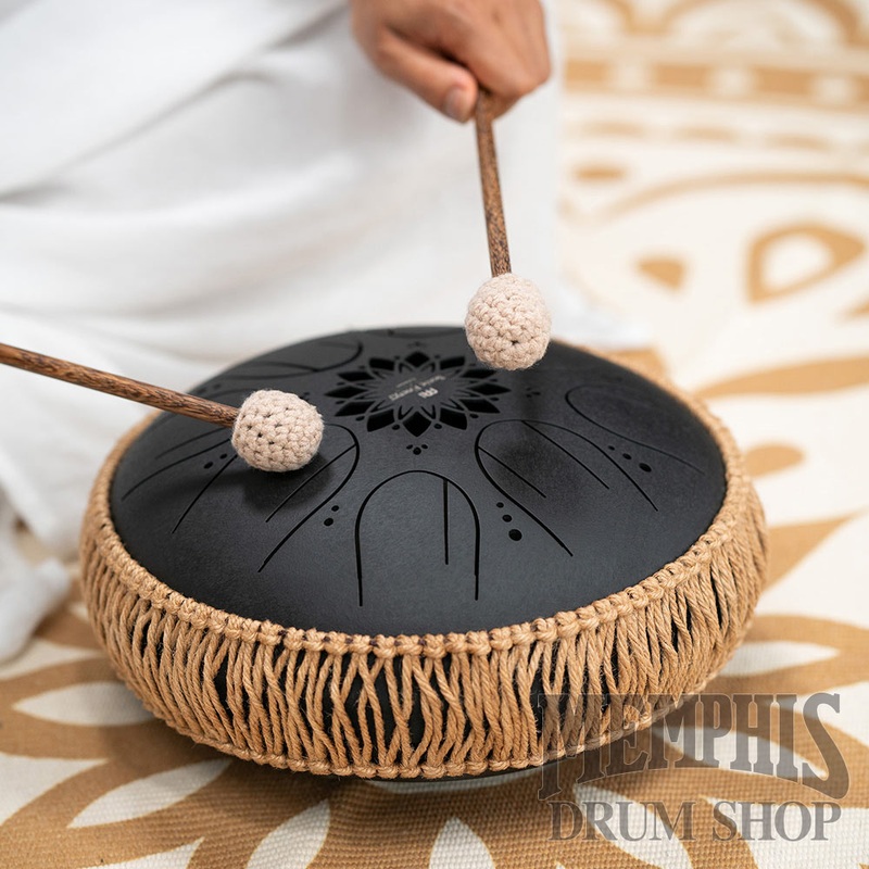 Meinl 10 Medium Octave Steel Tongue Drum B Minor 8 Notes 432Hz - Black