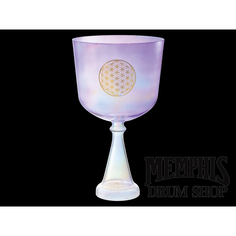 Meinl Sonic Energy Crystal Singing Chalice 8", Purple, Flower of Life, Heart Chakra