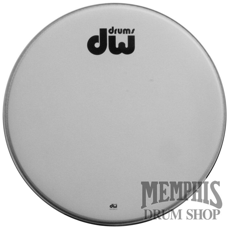 DW 22" Coated White Logo Front Bass Drumhead