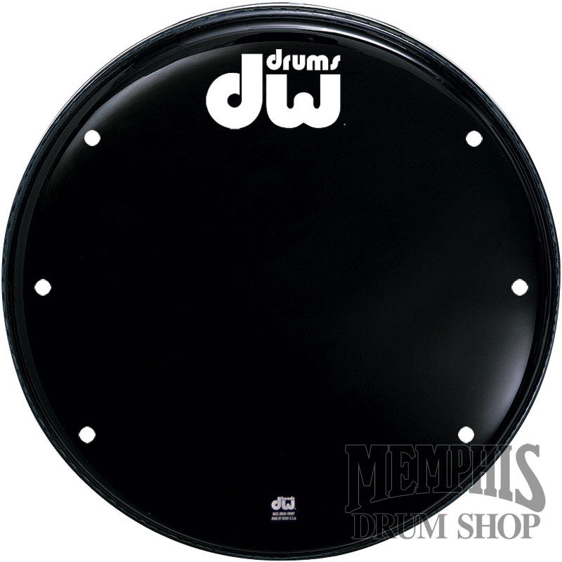 DW 22" Ebony Black Vented Logo Front Bass Drumhead