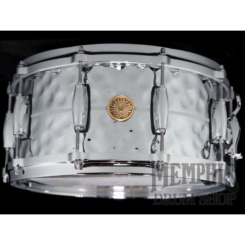 Gretsch 14x6.5 USA Custom Hammered Chrome Over Brass Snare Drum
