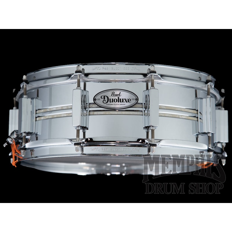 Pearl 14x5 Duoluxe Chrome Over Brass Snare Drum