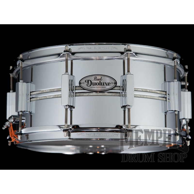 Pearl 14x6.5 Duoluxe Chrome Over Brass Snare Drum