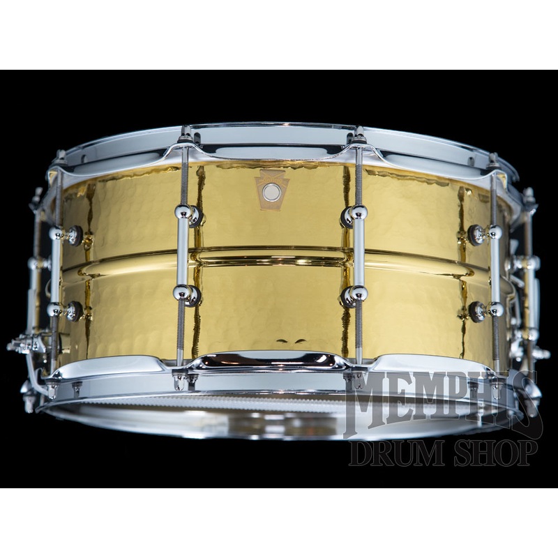Ludwig 14x6.5 Hammered Brass Snare Drum with Tube Lugs