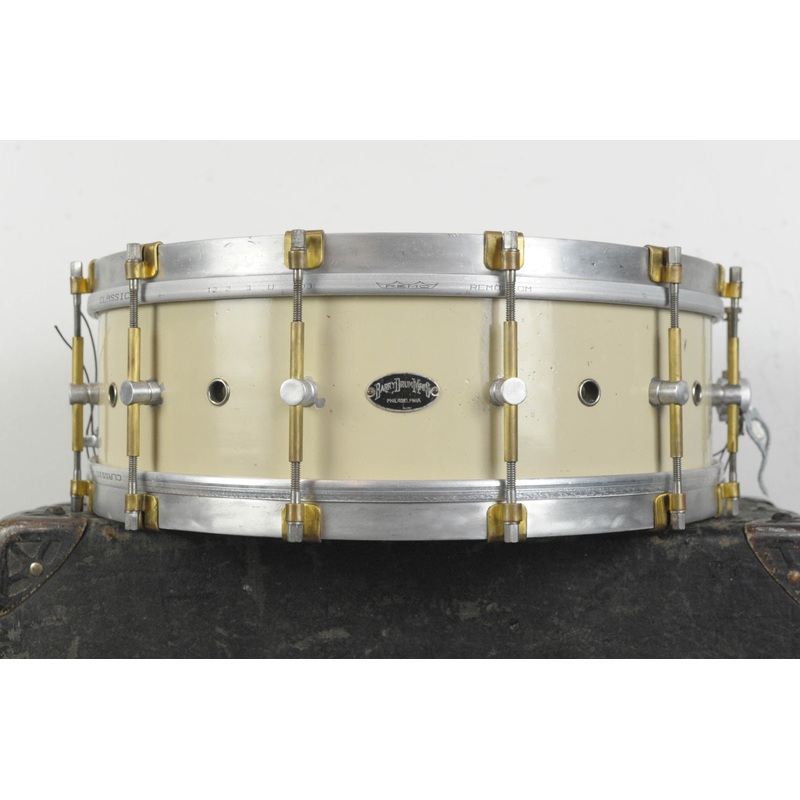 1920s Barry 5x14 Professional White Lacquer Snare Drum