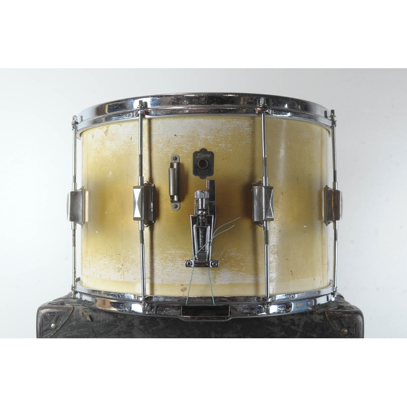 1930s Leedy 10x15 Gold & White Duco Parade Snare Drum