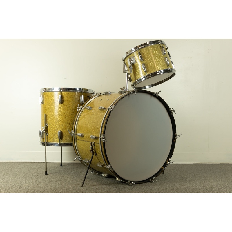1950s Slingerland Sparkling Gold Gene Krupa Deluxe Radio King Ensemble Drum Set
