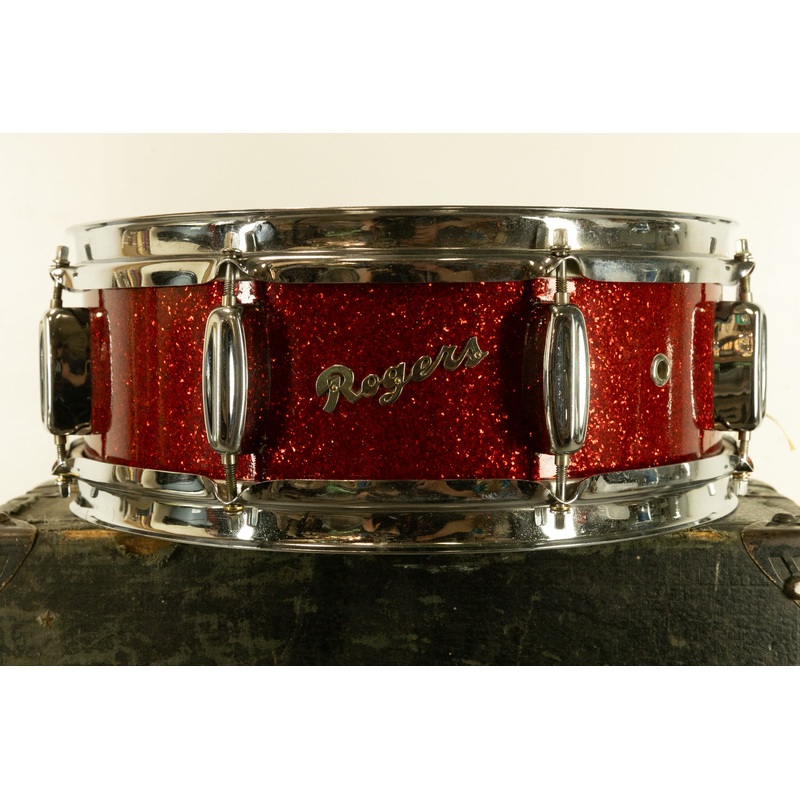 1959 Rogers 5x14 "Pirate Badge" Sparkling Red Pearl Snare Drum