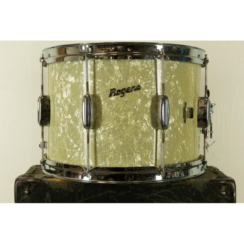 1960s Rogers 10x14 Cambridge White Marine Pearl Snare Drum