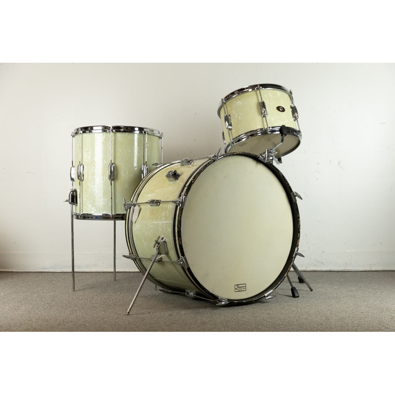 1960s Slingerland Stage Band White Marine Pearl Drum Set