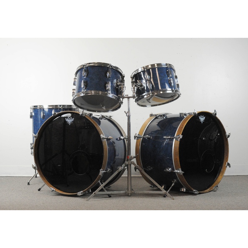 1970s Fibes "Blue Marble" Double Bass Drum Kit