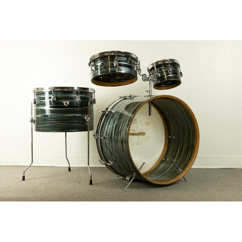 1970s Ludwig Standard S-340 "Single Six" Blue Strata Drum Set