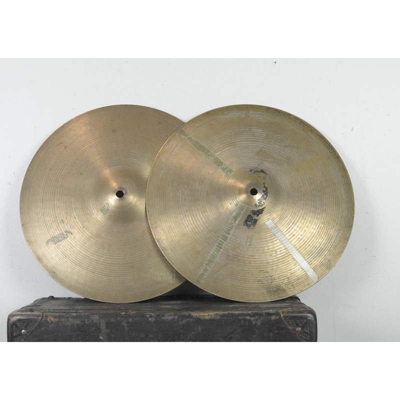 1970s Zildjian A 14" Rock Hi Hat Cymbals 805g 1343g